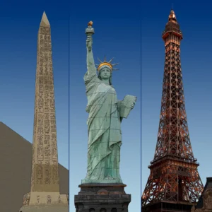 Vegas Landmarks - Fine Art Print, Giclée, Unframed, 8x8" or 16x16" group, 5x15" individual